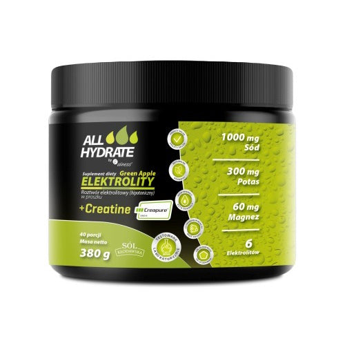 ALLHydrate, Electrolytes + Creatine (Creapure®) Green Apple 380g, 40 servings
