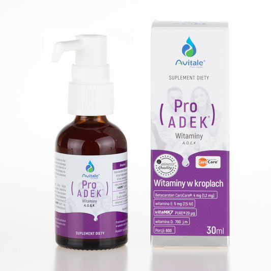Avitale Witamina Pro ADEK® w kroplach, 30 ml, Aliness, Witamina A, D, E, K