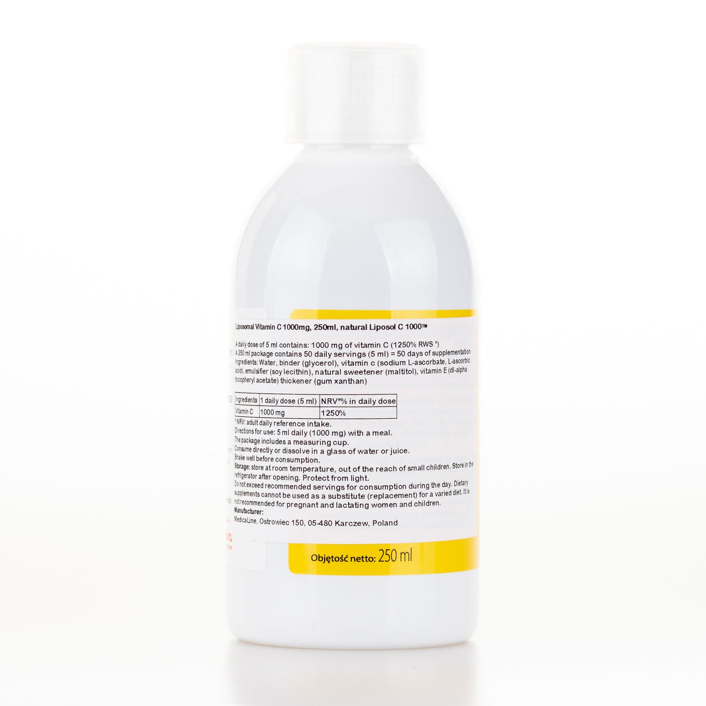 Liposol C, Liposomalna Witamina C 1000 (Buforowana) 250 ml, smak naturalny