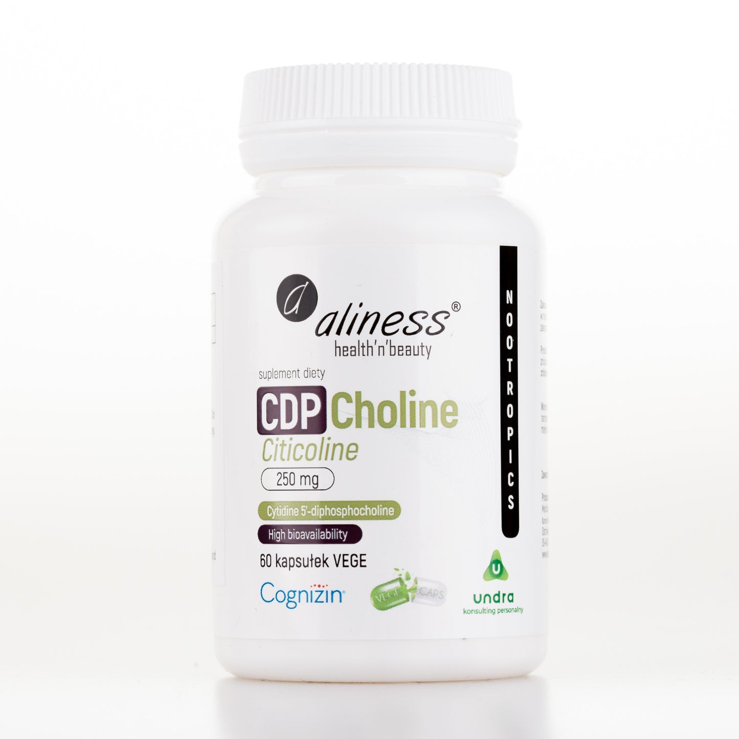 CDP Choline, Citicoline 250mg, 60 vegan capsules, Nootropics