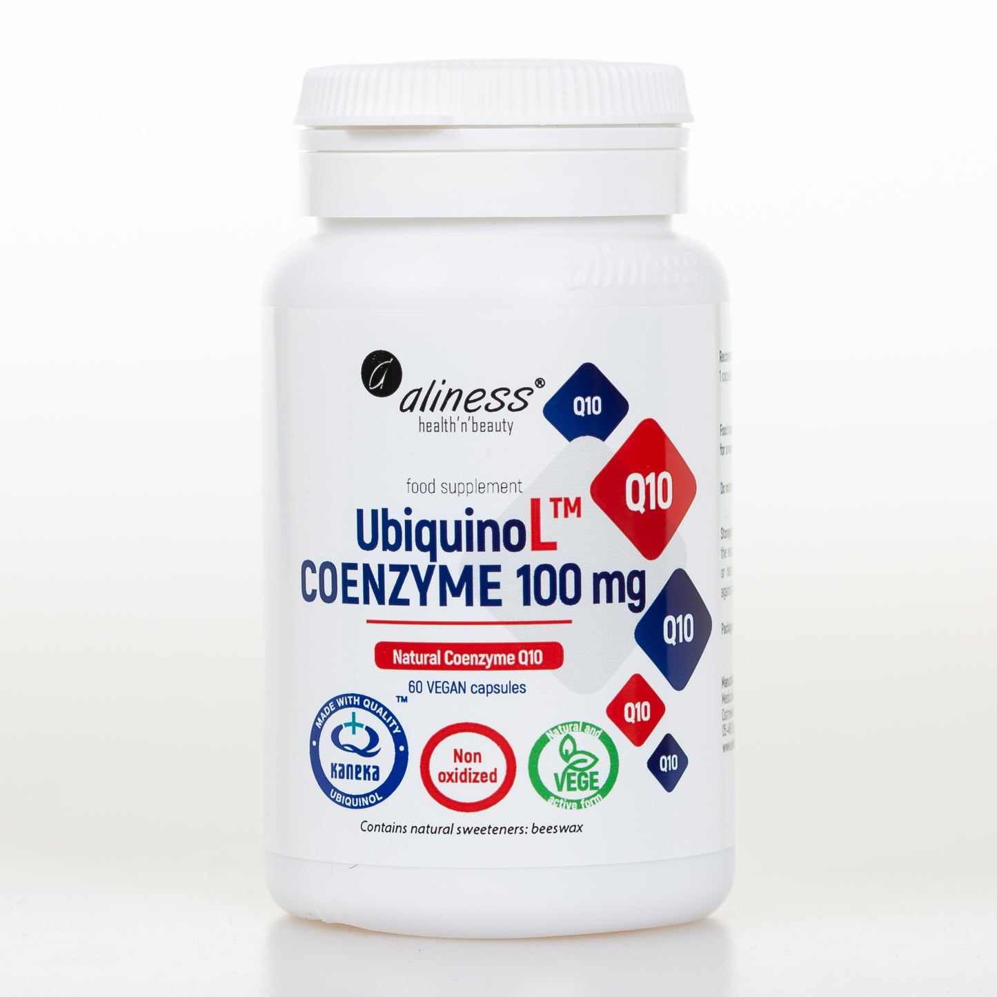 Aliness UbiquinoL KANEKA Naturalny KOENZYM 100mg , 60 kapsułek wegańskich