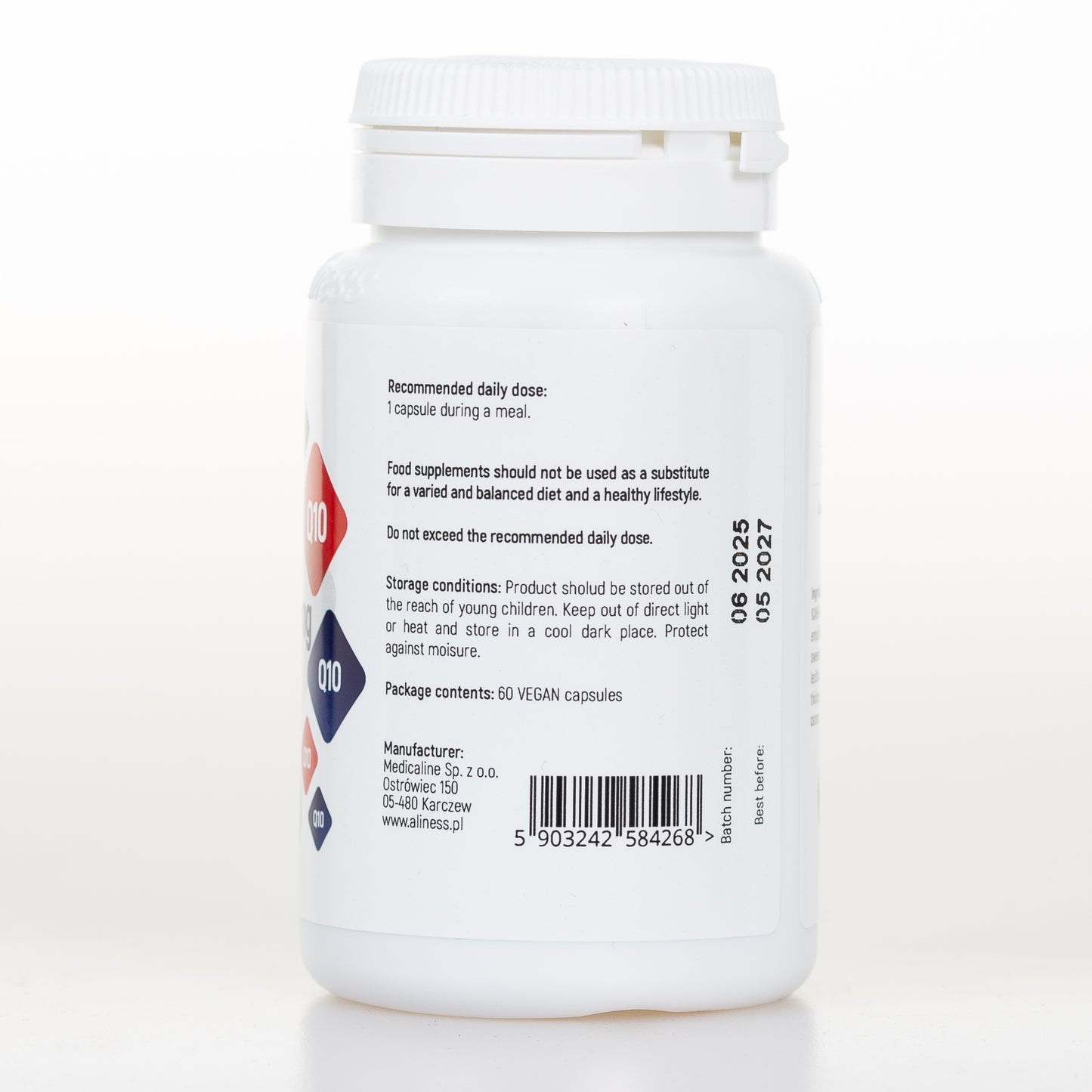Aliness UbiquinoL KANEKA Naturalny KOENZYM 100mg , 60 kapsułek wegańskich