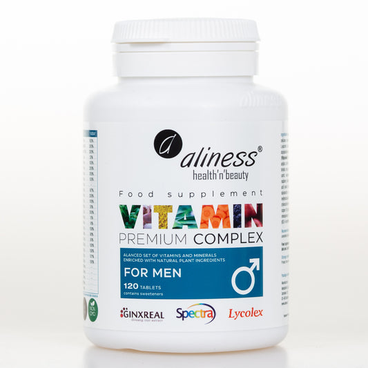 Premium Vitamin Complex for men, 120 vegan multivitamin tablets