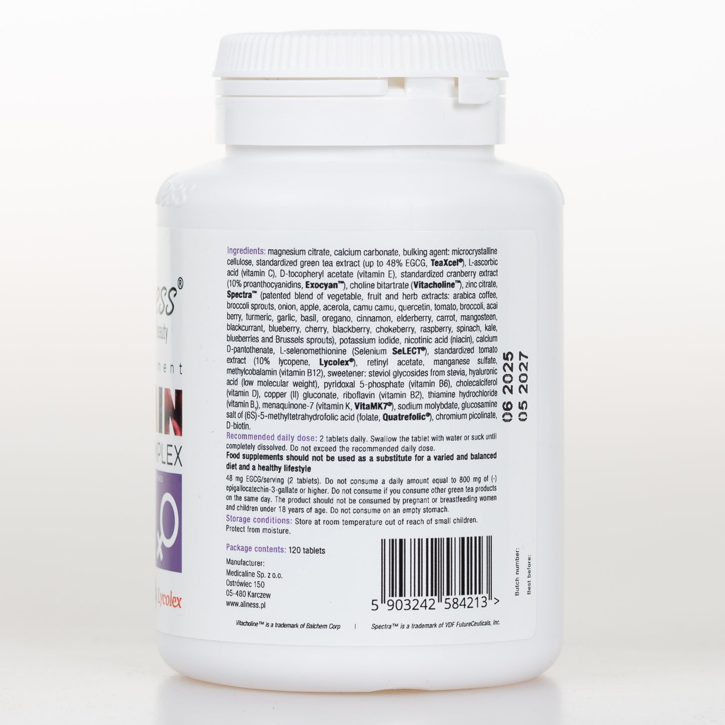 Aliness Premium Vitamin Complex dla kobiet, 120 tabletek