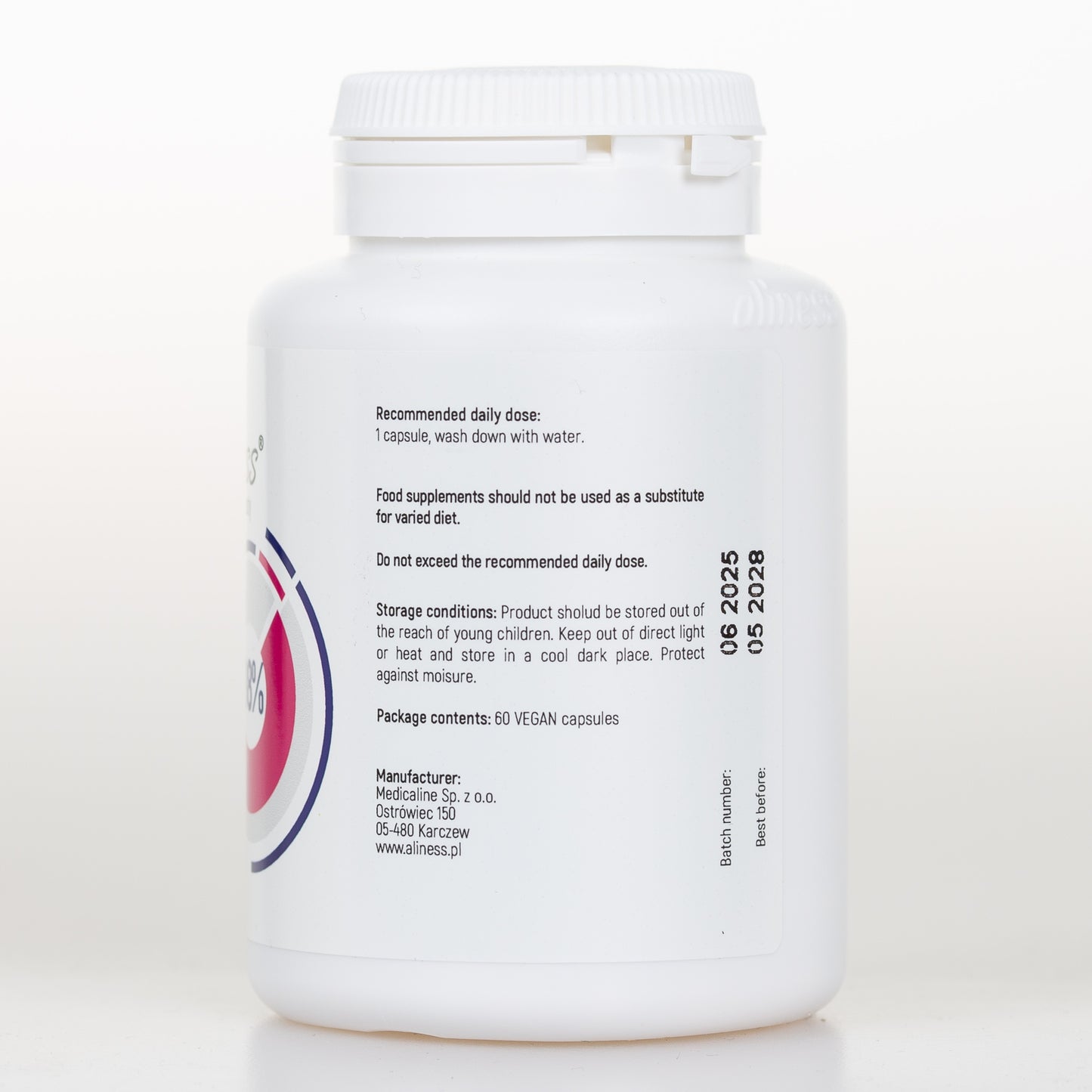 Aliness Berberyna, Berberine Sulphate 98% 400 mg, 60 kapsułek vege, PCOS