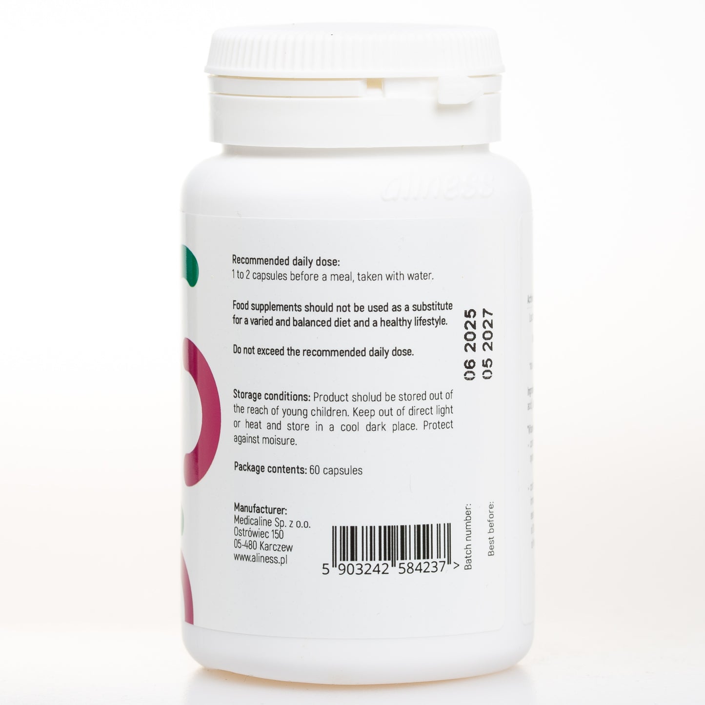 Aliness Lactoferrin LFS 90% 100 mg, 60 kapsułek