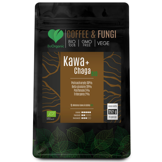 Ekologiczna Mielona Kawa Arabika z Ekologiczną Chaga, 252g