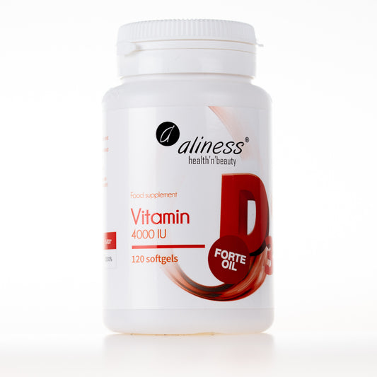 Aliness Witamina D3 FORTE Oil 4000 IU, 120 kapsułek