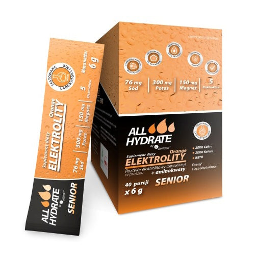 ALLHydrate, Electrolytes STICK Senior Orange 6 g, 40 sachets