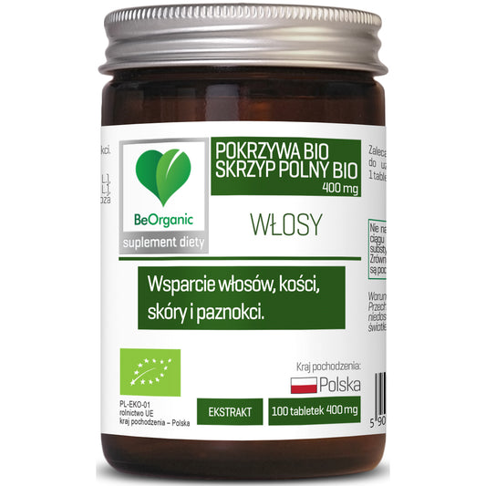 BeOrganic Skrzyp + Pokrzywa, 100 tabletek