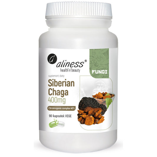 3 Months Supply of Siberian Chaga Mushroom Supplement, 40% chromogenic complex, 400mg, 90 Vegan Capsules