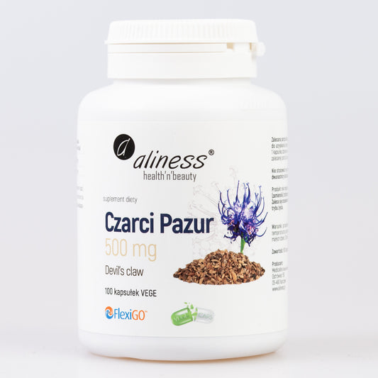 Czarci Pazur (Harpagophytum), 500mg, 100 kapsułek wegańskich