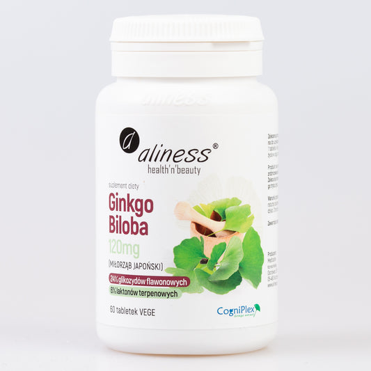 Ginkgo Biloba 120 mg, 60 tabletek wegańskich