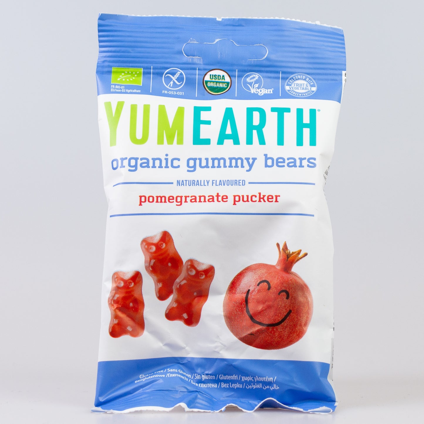 YumEarth Ekologiczne Bio Żelki Misie z Granatu, Słodycze dla dzieci, 50g