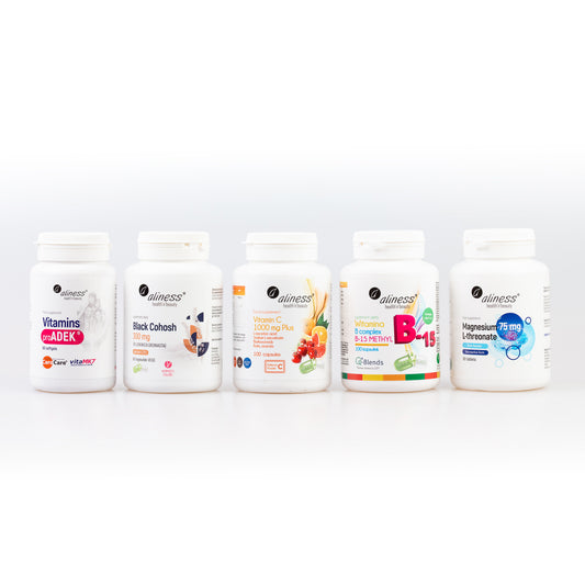 Menopause Supplement Bundle (ADEK, B Complex Methyl, Vitamin C, Magnesium Threonate, Black Cohosh)