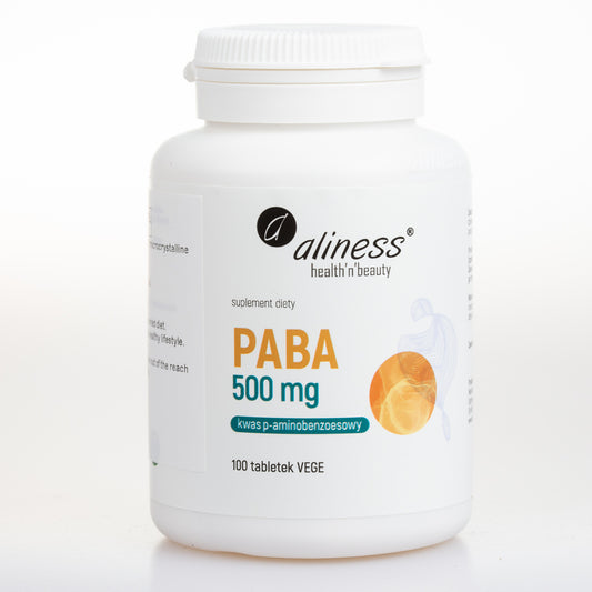 Witamina B10, PABA 500 mg, 100 wegańskich tabletek