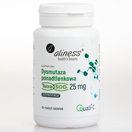 Dysmutaza ponadtlenkowa (Tetra Sod) 25 mg, 60 tabletek wegańskich