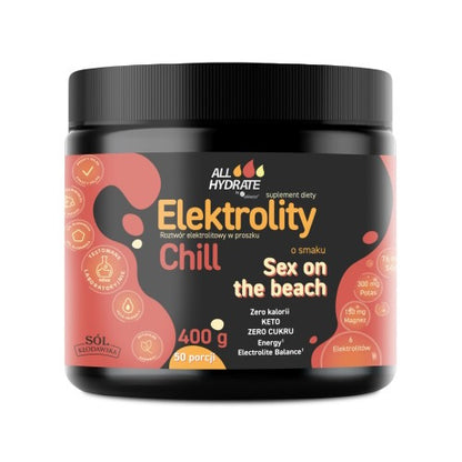 ALLHydrate, elektrolity CHILL smak Sex on the Beach 400g, 50 porcji