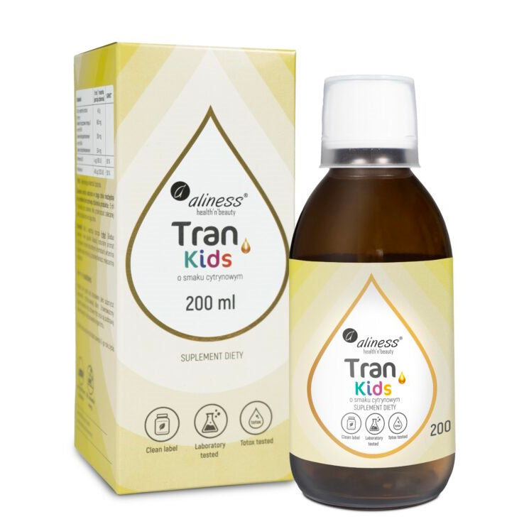 Aliness, Cod Liver Oil KIDS + Vitamin A 400 µg, 200 ml lemon flavour