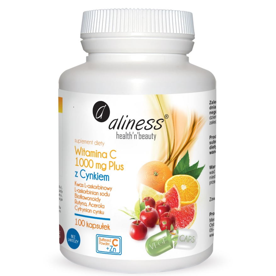 Vitamin C 1000mg with Zinc, rutin, acerola, 100 vegan capsules