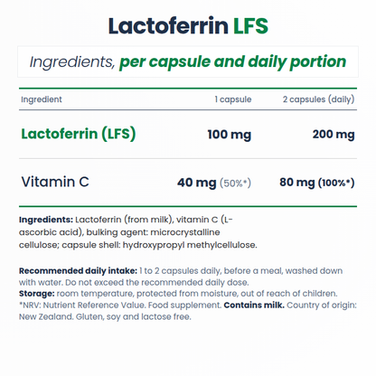 Aliness Lactoferrin LFS 90% 100 mg, 60 kapsułek