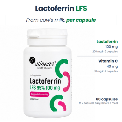 Aliness Lactoferrin LFS 90% 100 mg, 60 kapsułek
