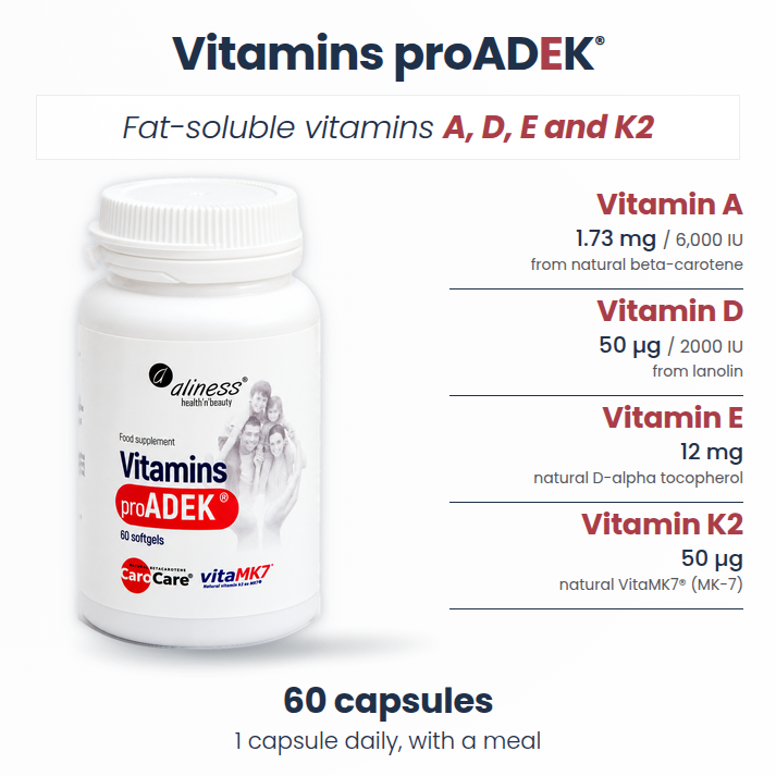 Pro ADEK®, vitamins A, D, E, K, fat soluble vitamins, 60 capsules, DAKE, D3, K2 MK7