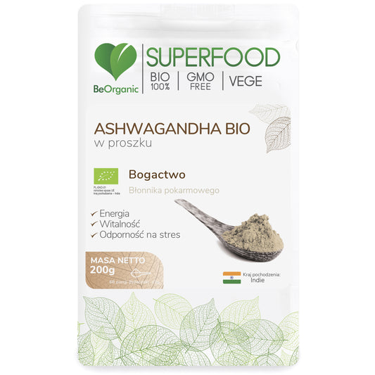 BeOrganic Ashwagandha vegan powder, 200g