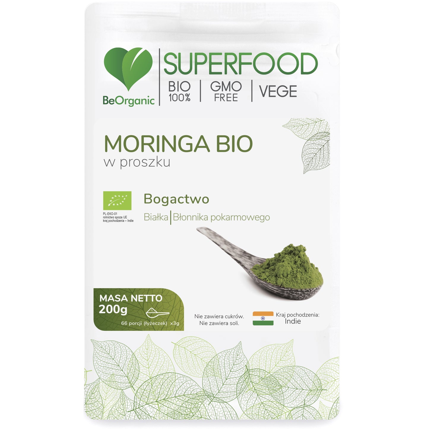 BeOrganic Moringa powder, 200g