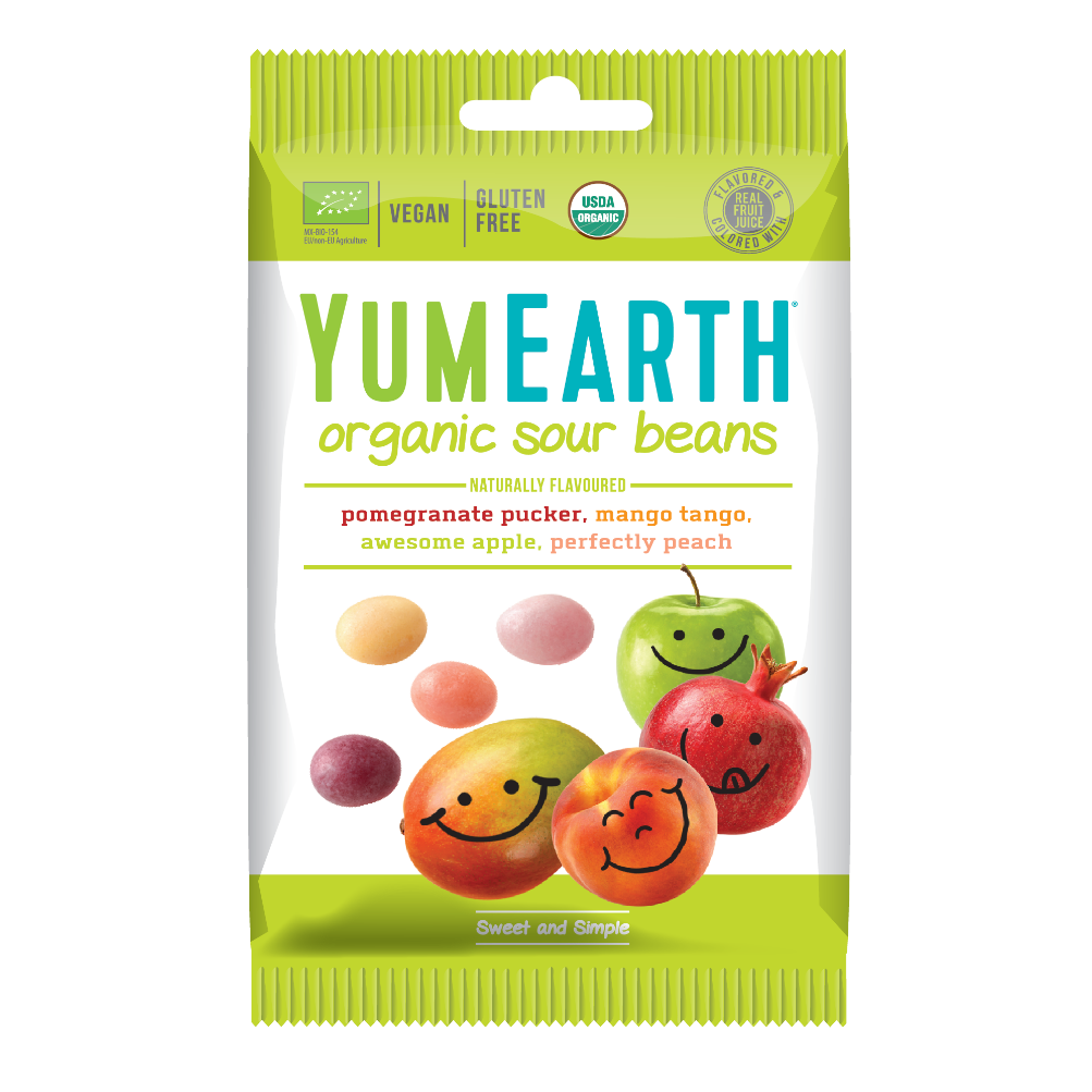 YumEarth Ekologiczne Bio Kwaśne Cukierki (Kwaśna Fasola), Słodycze dla dzieci, 50g