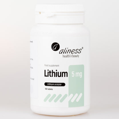 Lithium Orotate 5mg, 100 vegan tablets