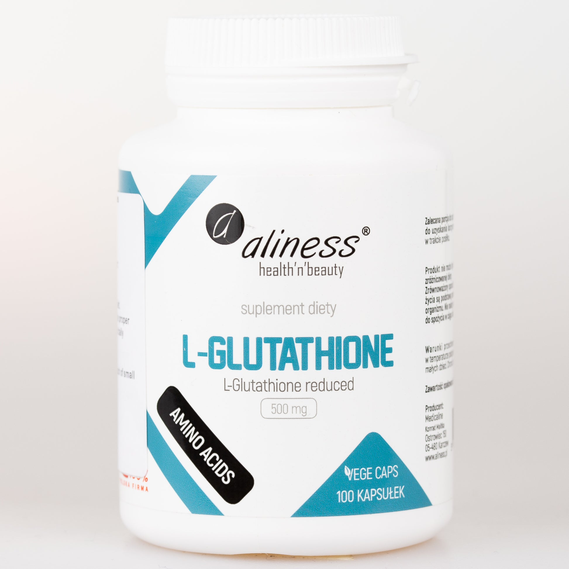 L-Glutathione reduced 500 mg, 100 vegan capsules Aliness.co.uk L-Glutathione reduced 500 mg, 100 vegan capsules Aliness.co.uk