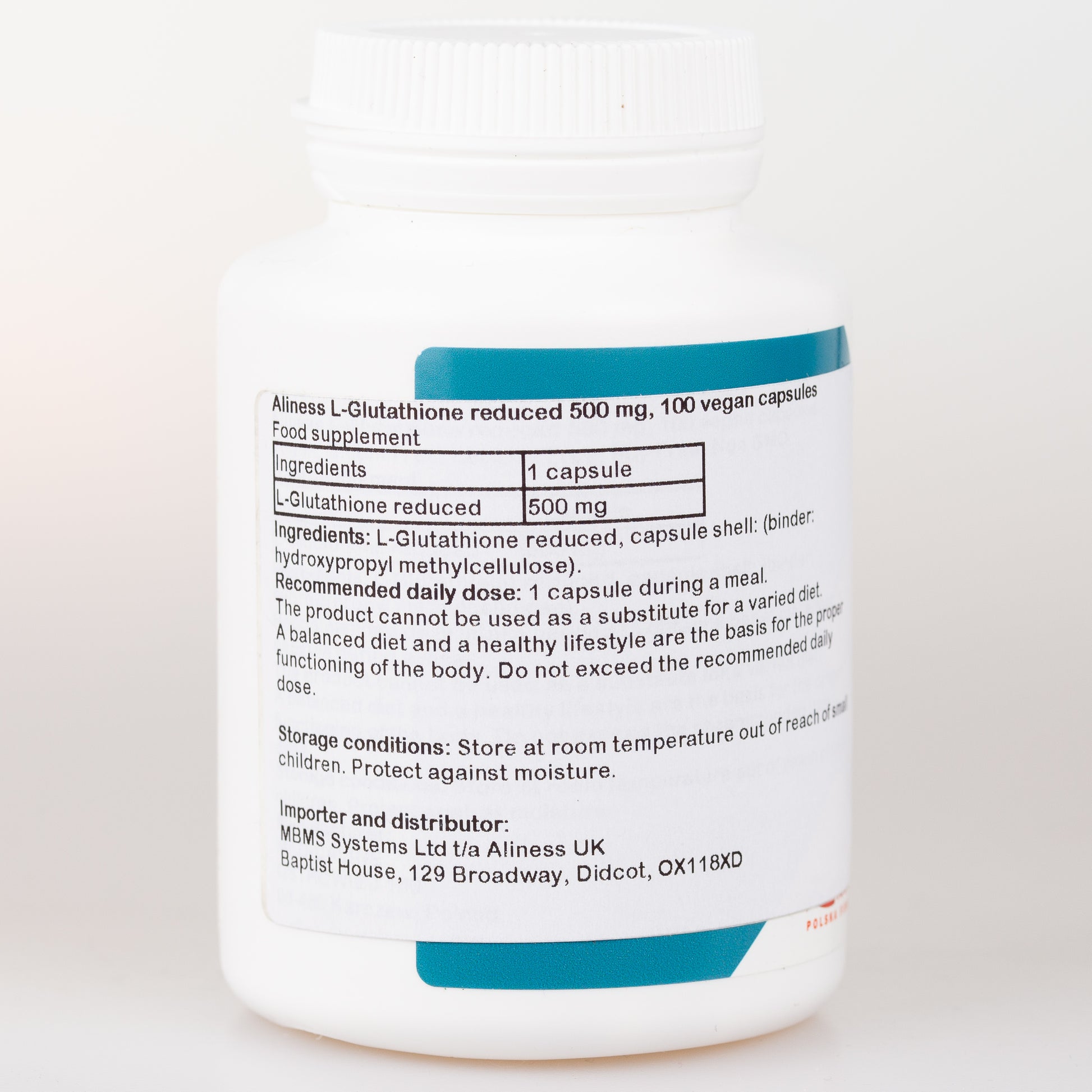 L-Glutathione reduced 500 mg, 100 vegan capsules Aliness.co.uk L-Glutathione reduced 500 mg, 100 vegan capsules Aliness.co.uk