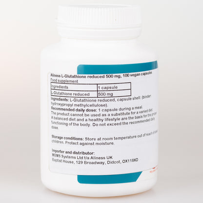 Aliness L-Glutation reduced 500mg, 100 kapsułek