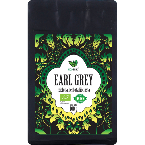 Organic Green Tea, Bergamot Oil EARL GREY 100g, Loose Leaf Tea