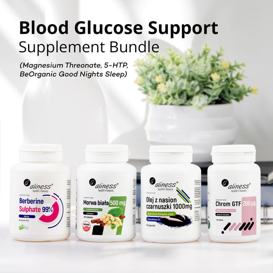 Blood Glucose Support Supplement Bundle (Chromium, Berberine, White Mulberry, Black Cumin Seed Oil)
