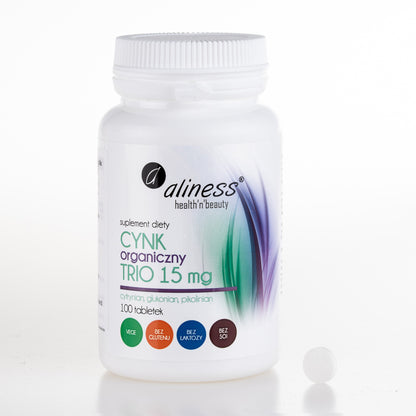 Aliness Cynk Organiczny Trio 15 mg, 100 tabletek