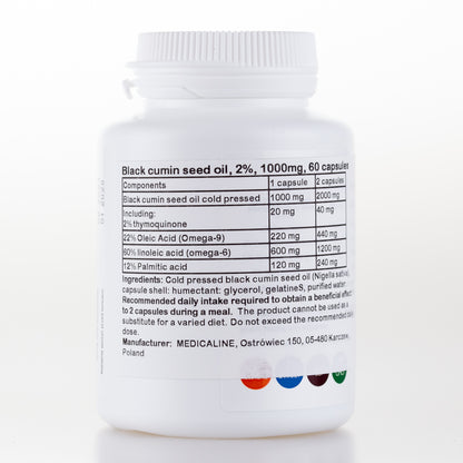 Olej z nasion czarnuszki 2% 1000 mg, Aliness