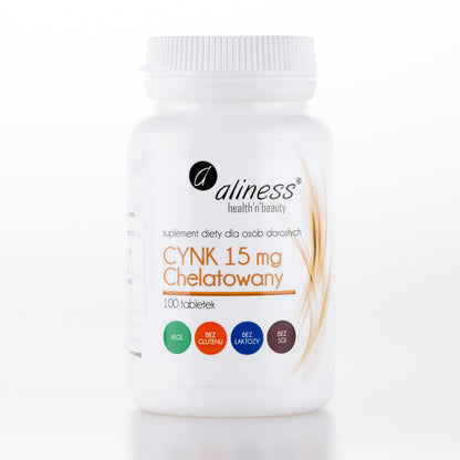 Aliness Cynk chelatowany 15mg, 100 tabletek vege