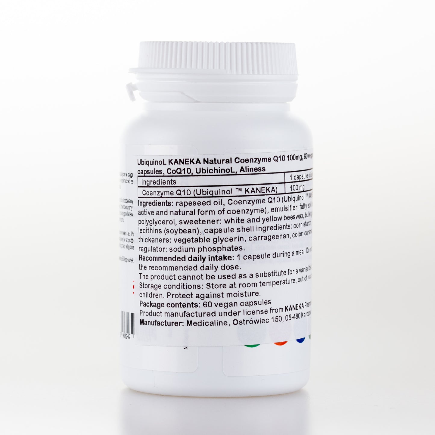 Aliness UbiquinoL KANEKA Naturalny KOENZYM 100mg , 60 kapsułek wegańskich