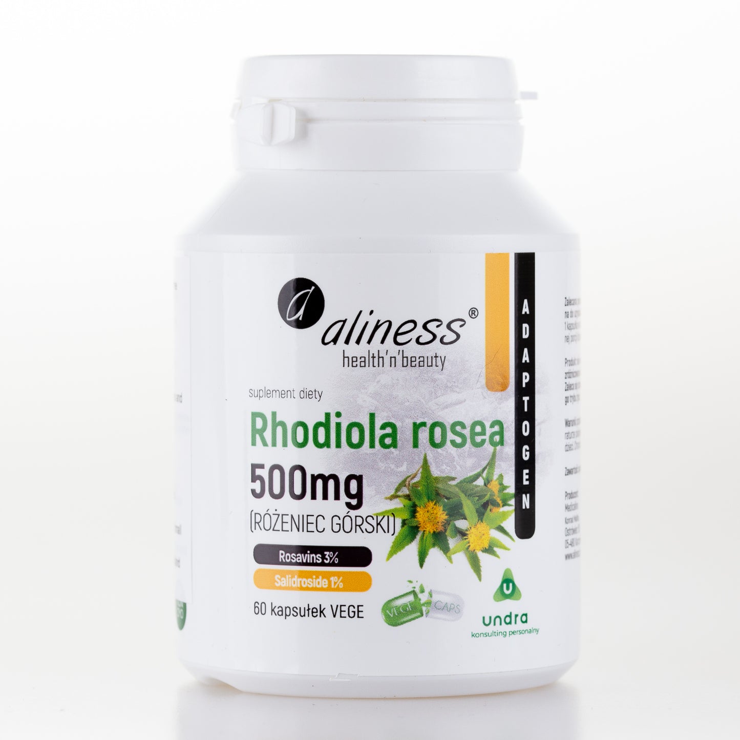Rhodiola Rosea 500mg, 60 vegan capsules