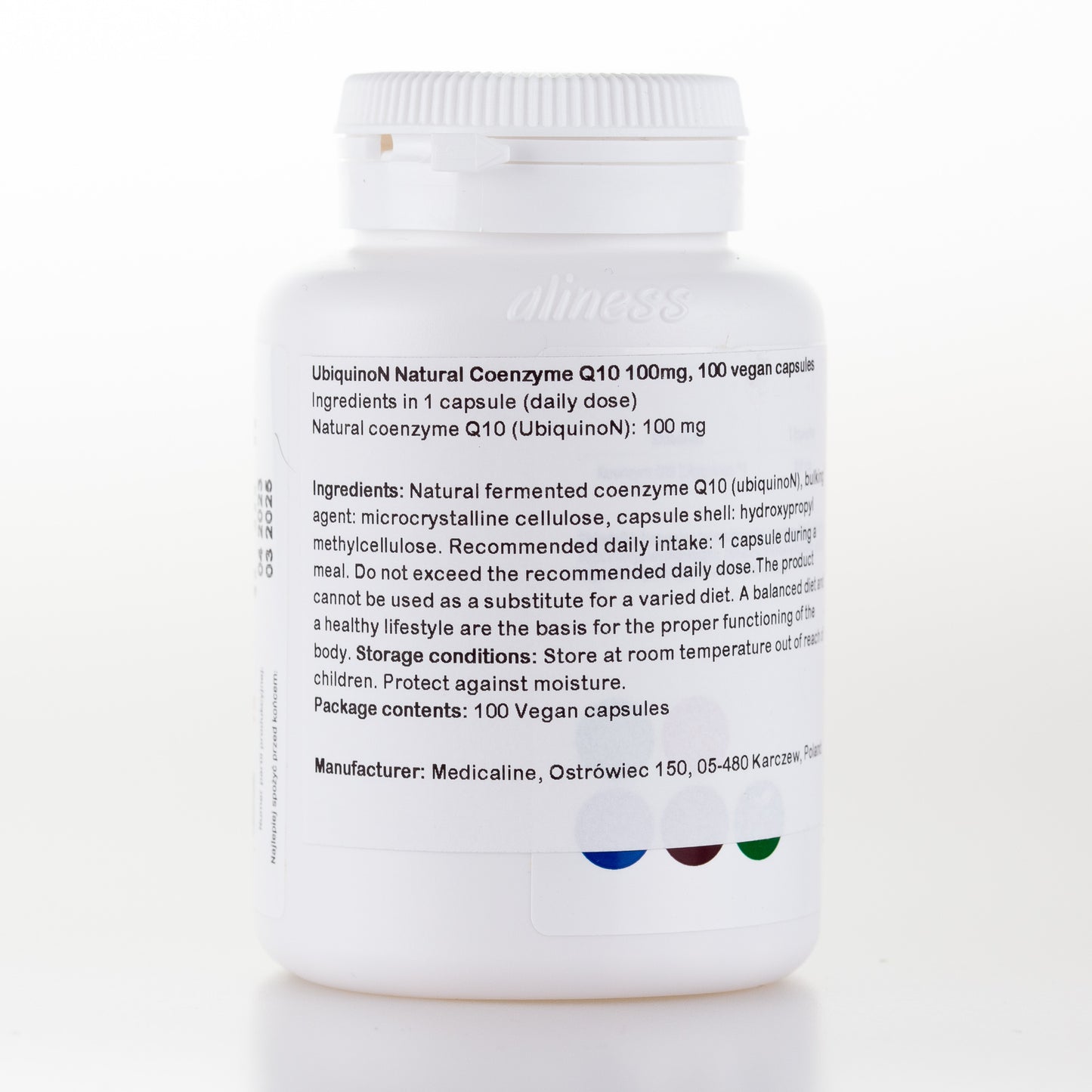 Aliness UbiquinoN Naturalny KOENZYM Q10 100mg, 100 kapsułek vege