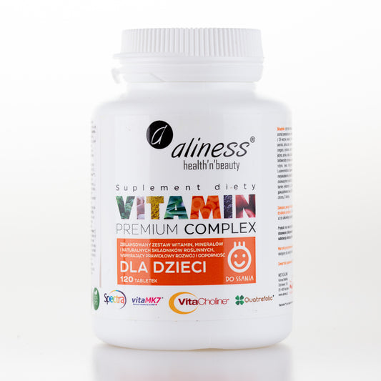 Aliness Premium Vitamin Complex dla dzieci, 120 tabletek do ssania