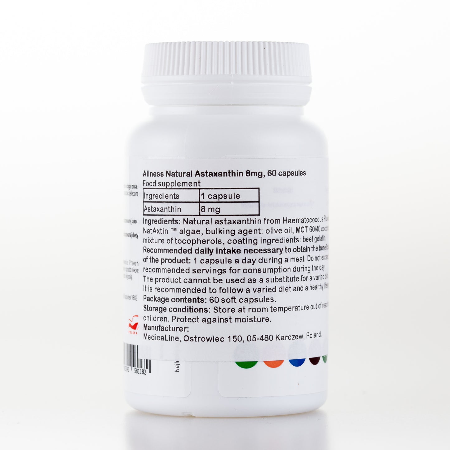 Aliness Naturalna Astaksantyna Nat Axtin 8mg, 60 kapsułek