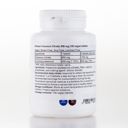 Aliness Cytrynian Potasu, 100 tabletek wegańskich