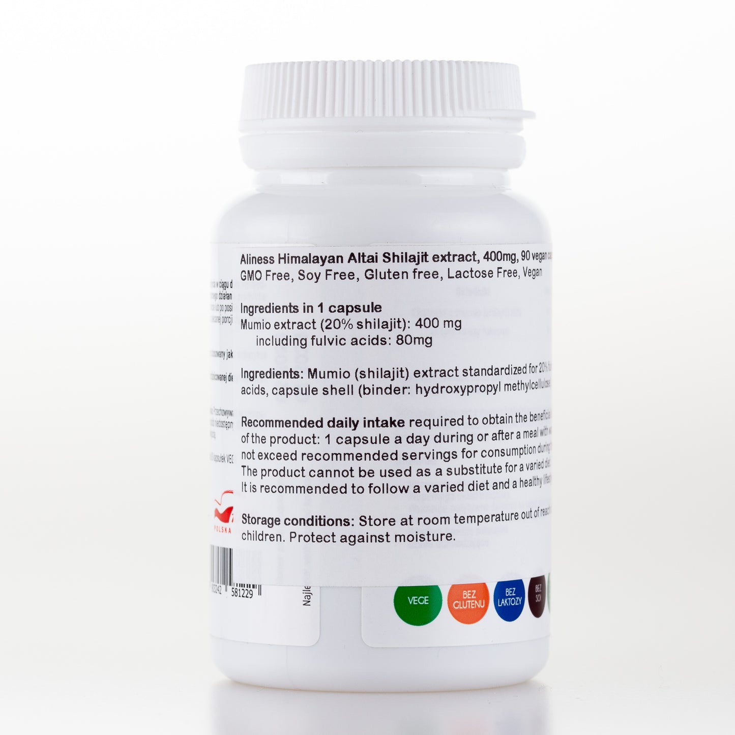 Aliness Mumio himalajskie (Shilajit extract) 400mg, 90 kapsułek