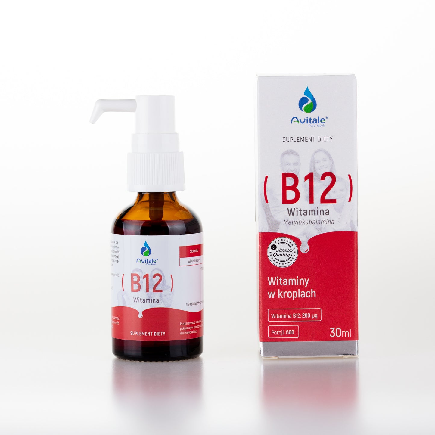 Avitale liquid Vitamin B12 drops 200µg, 30ml, vegan drops