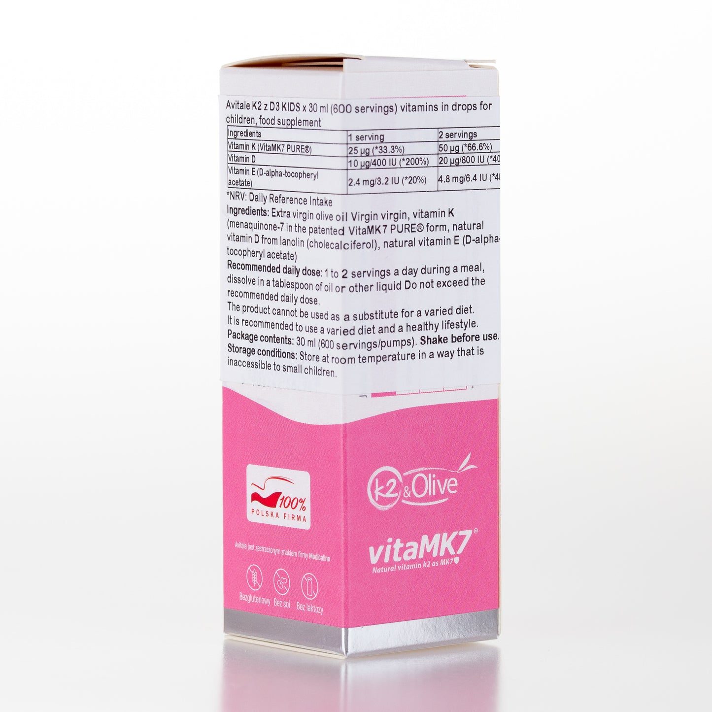 Avitale K2 with D3 KIDS, 30 ml (600 servings) vitamins in drops for children