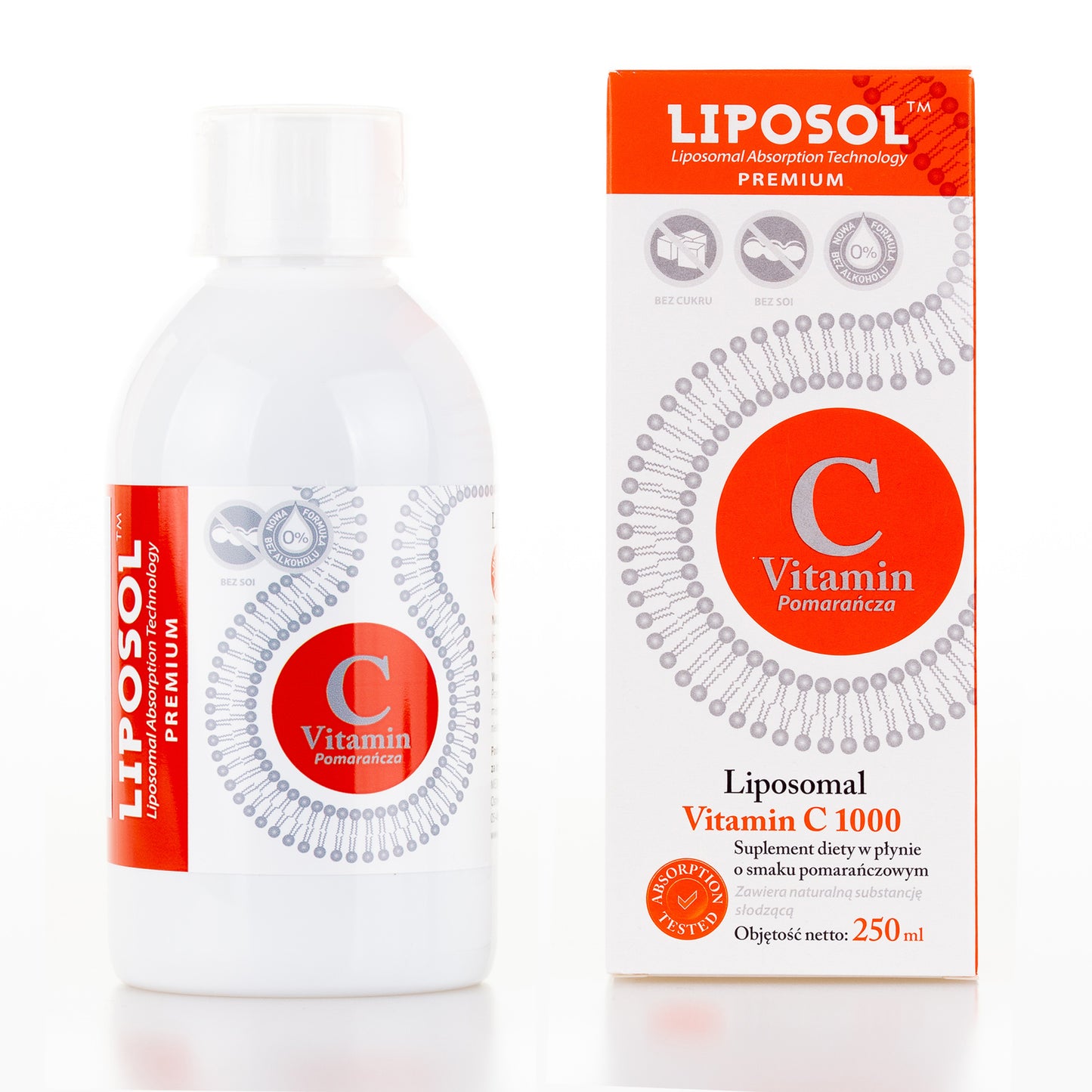 Liposol C Liposomalna Witamina C 1000 (Buforowana) 250ml, smak pomarańczowy