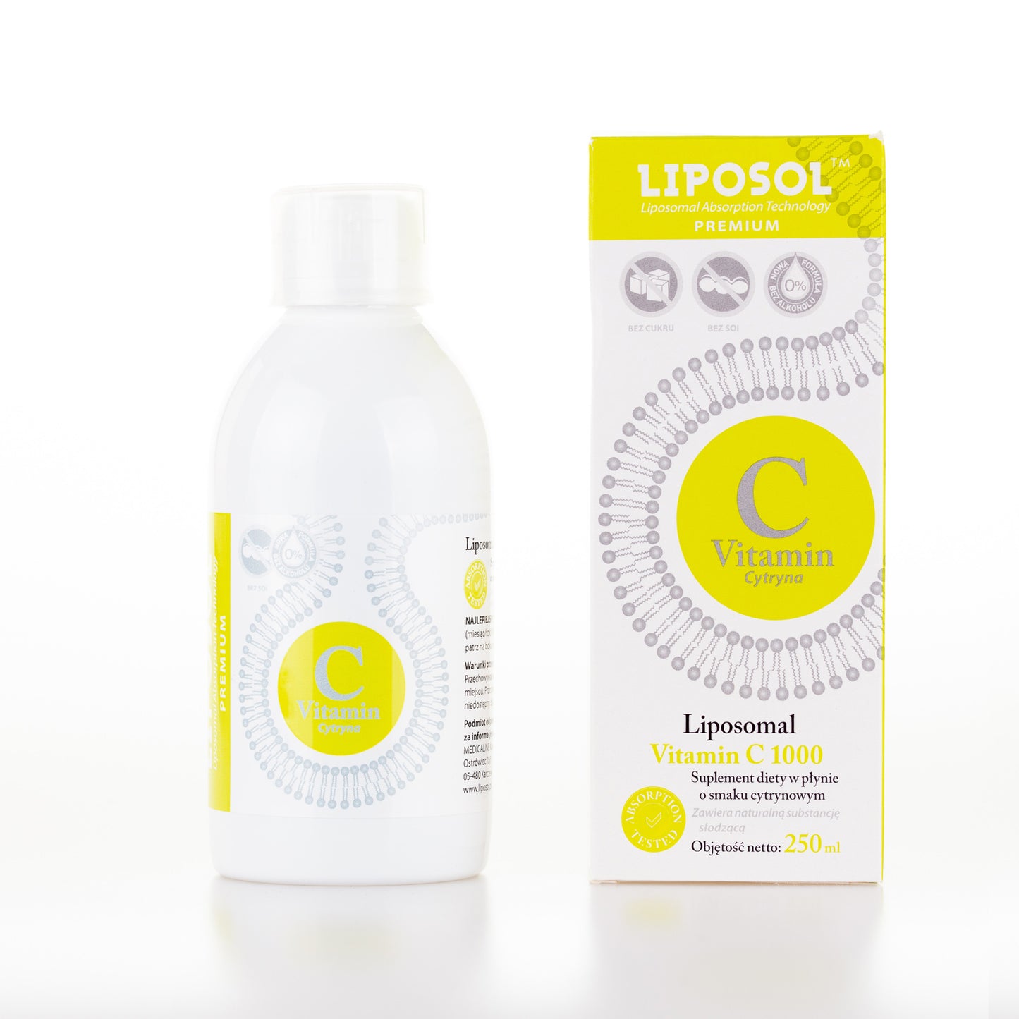 Liposol, Liposomal Vitamin C 1000mg, 250ml, lemon flavour, Liposol, Aliness